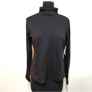 NEW! Shadow Sport Fitted Mock-Neck Zip Front Athletic Jacket, Black